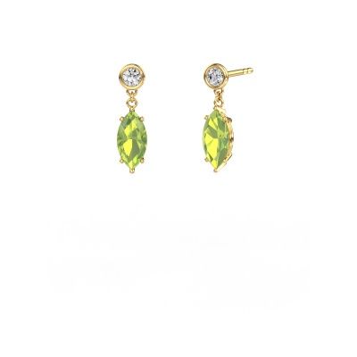 Pendants d'oreilles Lacey MRQ 585 or jaune péridot 10x5 mm