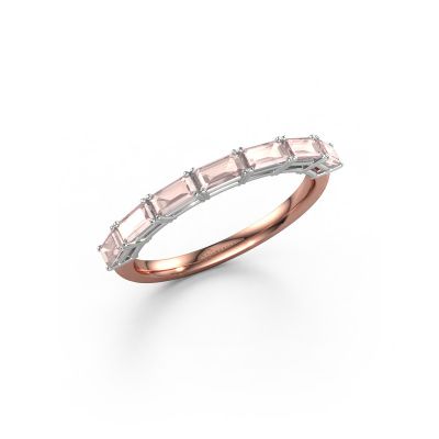 Ring Vivienne half EME 585 rose gold morganite champagne 4x2 mm