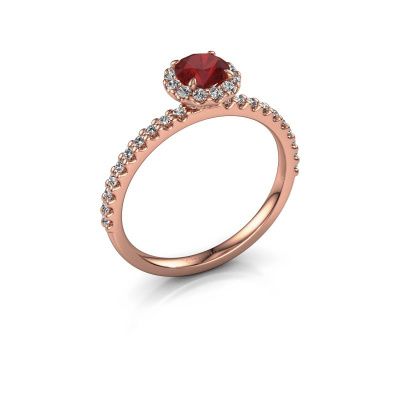 Engagement ring Miranda rnd 585 rose gold ruby 5 mm