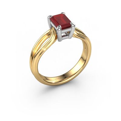 Engagement ring Antonia eme 1 585 gold ruby 7x5 mm