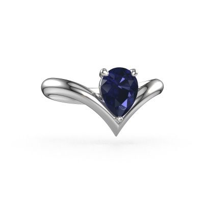 Engagement ring Maddy PER 950 platinum sapphire 8x6 mm