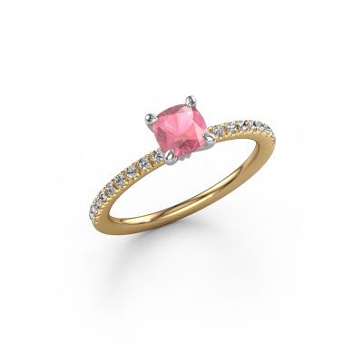 Engagement ring Crystal CUS 2 585 gold tourmaline pink 5 mm