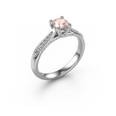 Engagement ring Mia 3 950 platinum morganite champagne 5 mm