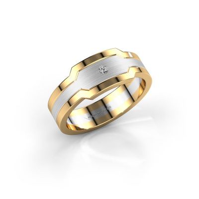 Heren ring Guido 585 witgoud diamant 0.03 crt