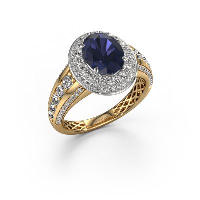 Engagement ring Nancie 585 gold sapphire 9x7 mm