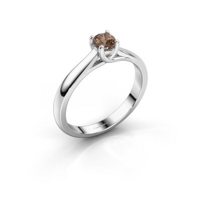 Verlobungsring Mia 1 585 Weißgold Braun Diamant 0.25 crt