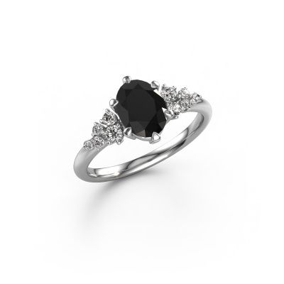 Verlovingsring Royce OVL 950 platina zwarte diamant 1.40 crt