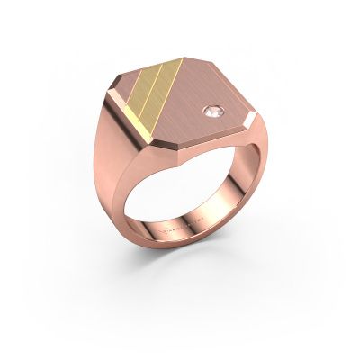 Signet ring Patrick 5 585 rose gold morganite champagne 2.5 mm