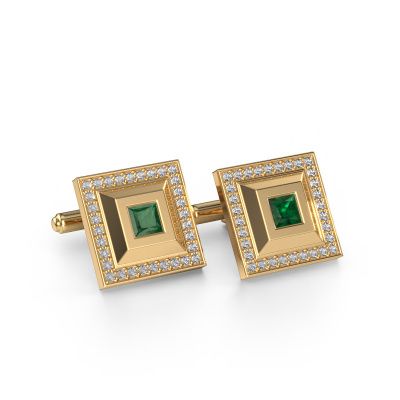 Cufflinks Joris 585 gold emerald 4 mm