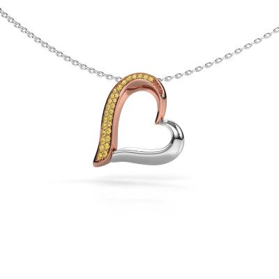Kette Heart 1 585 Roségold Gelb Saphir 1.2 mm