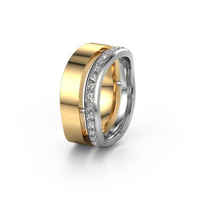 Weddings ring WH6008L18BP 585 gold zirconia ±0.39x0.08 in
