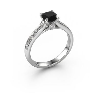 Engagement ring Valorie cus 2 585 white gold black diamond 1.40 crt