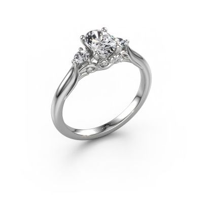 Engagement ring Laurian OVL 585 white gold diamond 0.900 crt