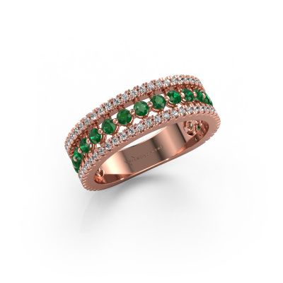 Ring Elizbeth 1 585 rose gold emerald 2 mm