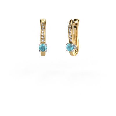 Ohrringe Valorie 585 Gold Blau Topas 4 mm