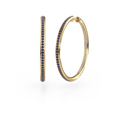 Hoop earrings Sina 30mm 585 gold sapphire 1.1 mm