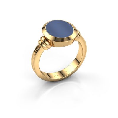 Signet ring Jake 2 585 gold blue sardonyx 12x10 mm