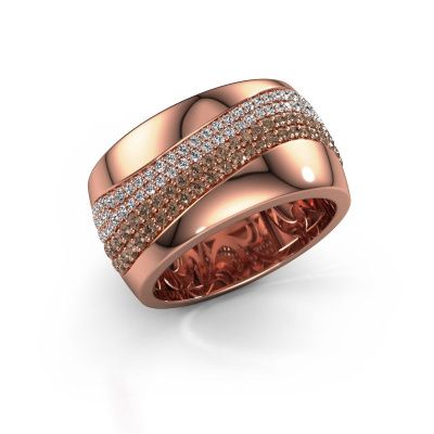 Ring Ria 585 rosé goud bruine diamant 0.793 crt