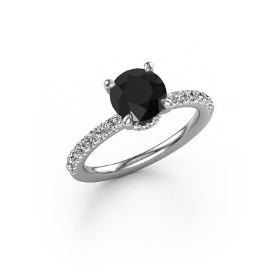Verlobungsring Crystal rnd 4 950 Platin Schwarz Diamant 2.16 crt