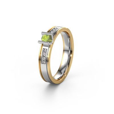 Wedding ring WH2108L14A 585 white gold peridot ±0.16x0.07 in