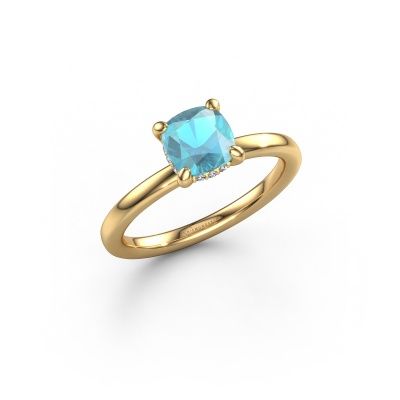Verlobungsring Simone CUS 2 585 Gold Blau Topas 6 mm