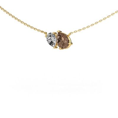Pendant Toi et Moi PER PER 585 gold brown diamond 1.65 crt