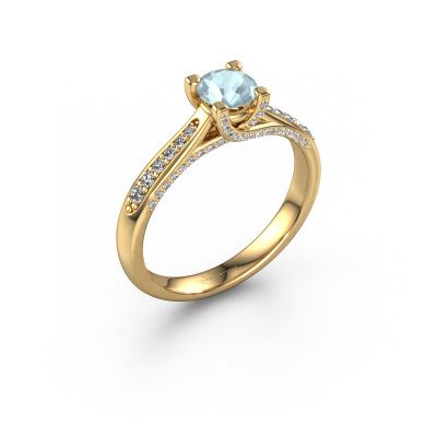 Engagement ring Mia 3 585 gold aquamarine 5 mm