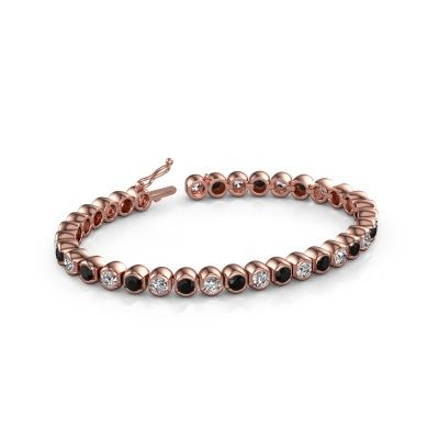 Tennis bracelet Bianca 4 mm 585 rose gold black diamond 9.650 crt
