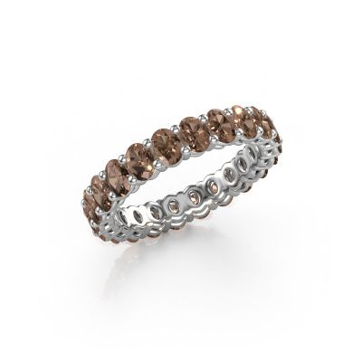 Stackable ring Heddy OVL 3x4 585 white gold brown diamond 3.30 crt