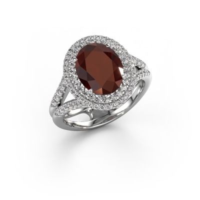Engagement ring Elvie 950 platinum garnet 10x8 mm