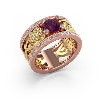 Ring Severine 585 rose gold rhodolite 6 mm