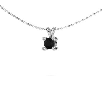 Hanger Fleur 950 platina zwarte diamant 0.60 crt