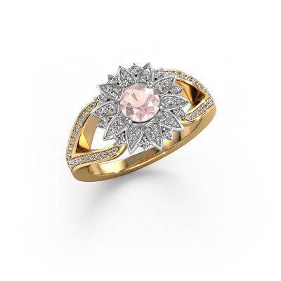 Ring Chasidy 2 585 gold morganite champagne 5 mm