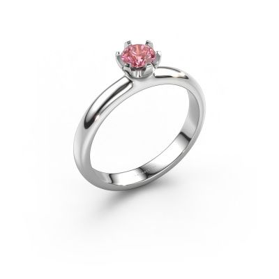Engagement ring Lorretta 950 platinum pink lab grown diamond 4.7 mm