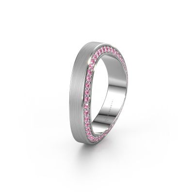Wedding ring WH2029AM 585 white gold pink sapphire ±0.20x0.09in