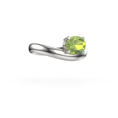 Engagement ring Floor OVL 950 platinum peridot 8x6 mm