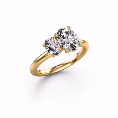 Engagement ring Toi et Moi OVL-OVL 585 gold lab-grown diamond 1.50 crt