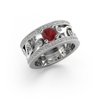 Ring Sanne 585 white gold ruby 5 mm
