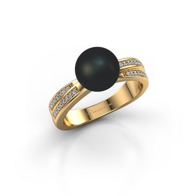 Ring Jolies 585 Gold Schwarz Perle 8 mm