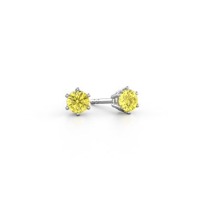 Earrings Fay 950 platinum yellow lab grown diamond 4.2 mm