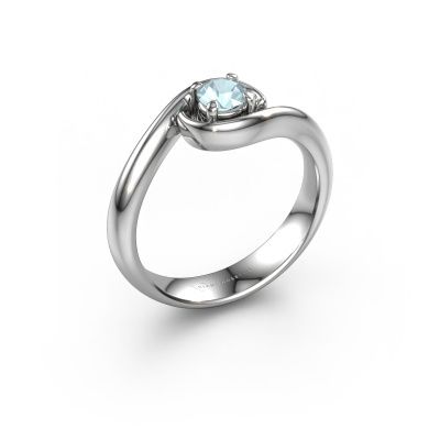 Engagement ring Linn 950 platinum aquamarine 4.2 mm