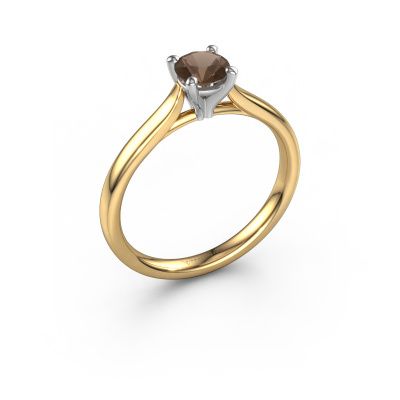 Engagement ring Mignon rnd 1 585 gold smokey quartz 5 mm