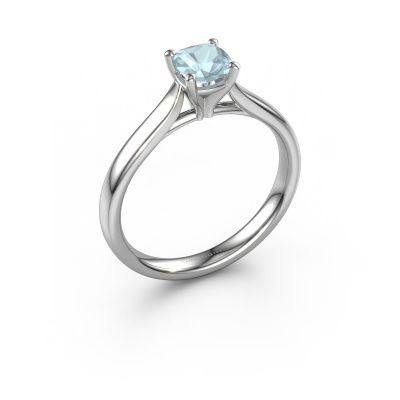 Engagement ring Mignon cus 1 950 platinum aquamarine 5 mm