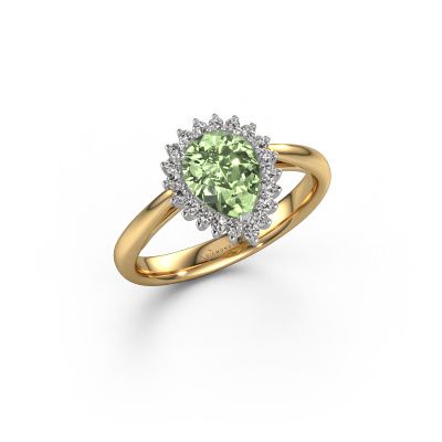 Engagement ring Tilly per 1 585 gold green lab grown diamond 8x6 mm