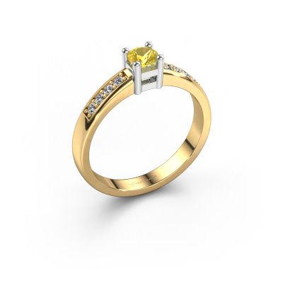 Bague de fiançailles Eline 2 585 or jaune saphir jaune 3.7 mm
