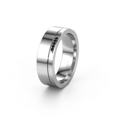 Bague de mariage WH0336L16A 950 platine diamant noir ±6x1.7 mm
