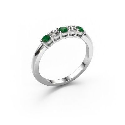 Ring Michelle 5 585 white gold emerald 3 mm