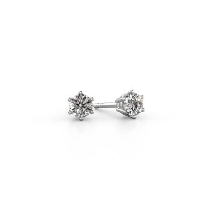 Boucles d'oreilles Fay 585 or blanc zircone 4.2 mm