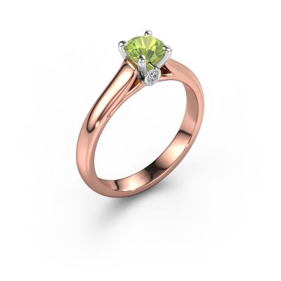Engagement ring Valorie RND 1 585 rose gold peridot 5 mm