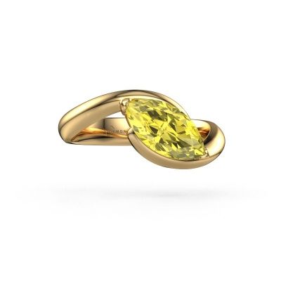 Engagement ring Aida MRQ 585 gold yellow lab grown diamond 11x5.5 mm